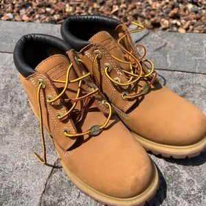 Timberland Women's Wheat Nubuck Ankle Boots with Black Collar